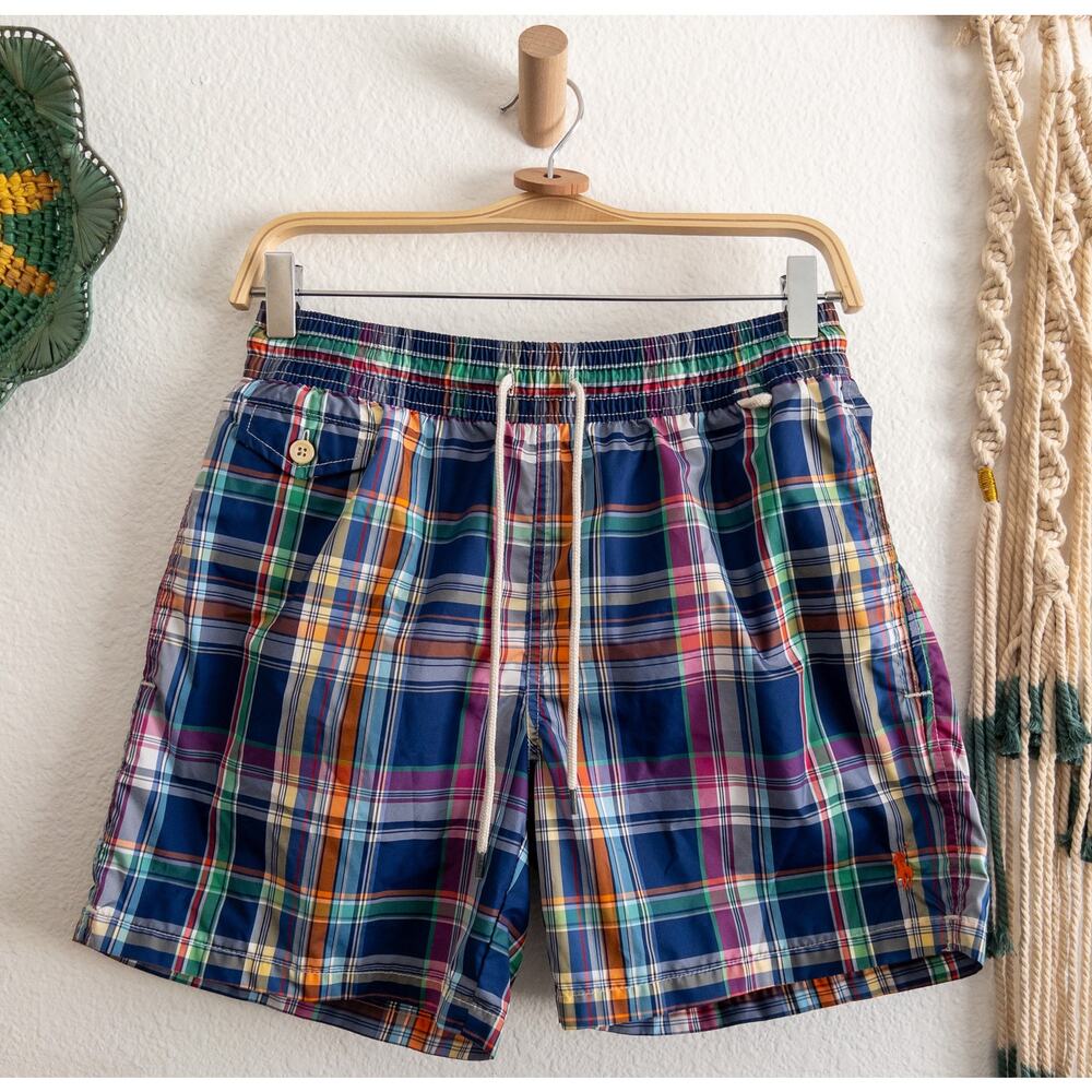 Polo Ralph Lauren Plaid Swim Trunks Shorts